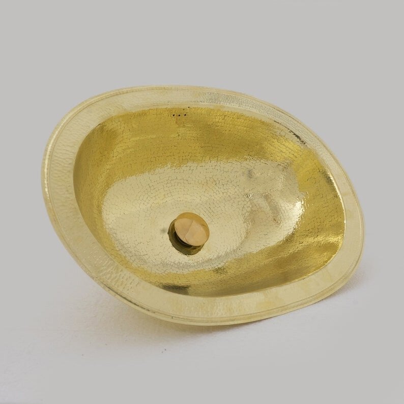 Hammered Oval Brass Sink, Drop-in Brass Bathroom Sink, Antique Brass Sink, Bathroom Brass sink, Aged Brass Sink