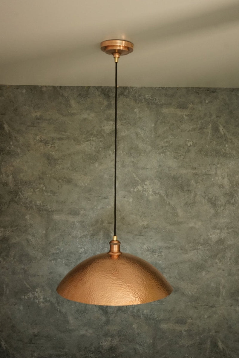 Hammered Solid Copper Dome Pendant Light, Ceiling Light