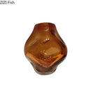 GobekUsa Amber Glass Vase & Artificial Flower Desk Decoration for Room Aesthetic
