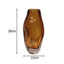 GobekUsa Amber Glass Vase & Artificial Flower Desk Decoration for Room Aesthetic