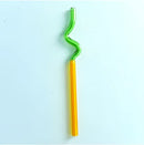 Hand blown colorful twisted glass straws kitchen drinkware set by Decorbites