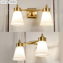 GobekUsa Hand-Blown Cream Glass Bath Wall Sconce Light - Postmodern Tapered Vanity Lighting