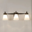 GobekUsa Hand-Blown Cream Glass Bath Wall Sconce Light - Postmodern Tapered Vanity Lighting