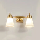 GobekUsa Hand-Blown Cream Glass Bath Wall Sconce Light - Postmodern Tapered Vanity Lighting