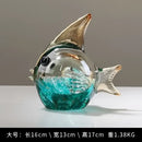 GobekUsa Hand Blown Glass Fish Figurine Crystal Sculpture Home Decor Gift Fengshui Ornament