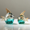 GobekUsa Hand Blown Glass Fish Figurine Crystal Sculpture Home Decor Gift Fengshui Ornament