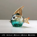 GobekUsa Hand Blown Glass Fish Figurine Crystal Sculpture Home Decor Gift Fengshui Ornament