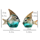 GobekUsa Hand Blown Glass Fish Figurine Crystal Sculpture Home Decor Gift Fengshui Ornament