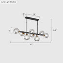 GobekUsa Hand-Blown Glass Island Pendant Lamp for Restaurant - Modern Dimple Design