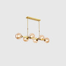 GobekUsa Hand-Blown Glass Island Pendant Lamp for Restaurant - Modern Dimple Design