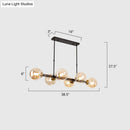 GobekUsa Hand-Blown Glass Island Pendant Lamp for Restaurant - Modern Dimple Design