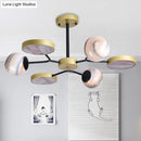 GobekUsa Hand Blown Glass Round Chandelier Light - Contemporary Pendant Lighting Fixture in Gold (6/8 Lights)