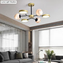 GobekUsa Hand Blown Glass Round Chandelier Light - Contemporary Pendant Lighting Fixture in Gold (6/8 Lights)
