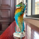 GobekUsa Hand Blown Glass Seahorse Figurine, Crystal Animal Craft Collection Display