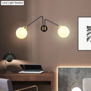 GobekUsa Hand Blown Milk Glass Bedside Wall Mount Sconce - Minimalistic Angled Arm Design with 2 Bulbs in Black