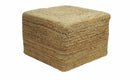 Modern Style Gold Hand Braided Boho Jute Pouf - Seating Ottoman