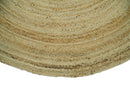 Hand Braided Solid Round natural Brown Jute Rug | JR6