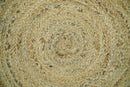 Hand Braided Solid Round natural Brown Jute Rug | JR6