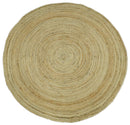 Hand Braided Solid Round natural Brown Jute Rug | JR6