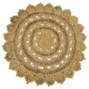 Hand Braided Solid Round Natural Brown Jute Silsal Rug | JR12