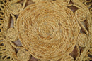 Brown Hand Braided Jute Solid Round Area Rug - Natural Fiber