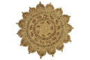 Brown Hand Braided Jute Solid Round Area Rug - Natural Fiber