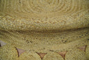 Hand Braided Solid Round natural Brown Jute Sisal Rug | JR13