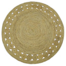 Hand Braided Solid Round natural Brown Jute Sisal Rug | JR13