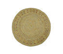 Hand Braided Solid Round natural Brown Jute Sisal Rug | JR13