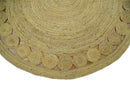 Hand Braided Solid Round natural Brown Jute Sisal Rug | JR13