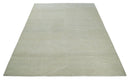 Hand carved Beige Geometrical Stripes Pattern Hand Knotted 9x12 Wool Area Rug by The Rug Decor
