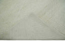 Hand carved Beige Geometrical Stripes Pattern Hand Knotted 9x12 Wool Area Rug by The Rug Decor