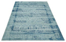 Hand carved Design Blue, Gray and silver Traditional Hand knotted 8x10 wool Area Rug by The Rug Decor