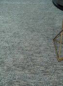 Hand carved Geometrical Design Ivory, Gray and Charcoal Hand knotted wool Area Rug by The Rug Decor