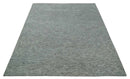 Hand carved Geometrical Design Ivory, Gray and Charcoal Hand knotted wool Area Rug by The Rug Decor