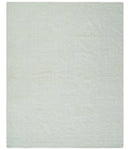 Hand carved Ivory Traditional Hand Knotted 8x10 high low Wool Area Rug