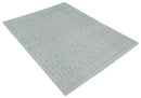 Hand carved Silver and Charcoal Traditional Geometrical Pattern Hand Knotted 8.2x10.6 Wool Area Rug by The Rug Decor