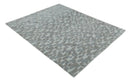 Hand carved Silver, Gray and Brown Traditional Geometrical Pattern Hand Knotted 8x10 and 9x12 Wool and Silk Area Rug by The Rug Decor