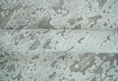 Hand Carved Texture Modern abstract Silver and Gray Hand Knotted 8x10 wool and Art Silk Area Rug