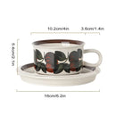 Hand-drawn leaf ceramic espresso cup and saucer dining room set by Decorbites