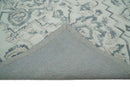 Hand Hooked 5x8 Blue, Silver and White Wool Textured Loop Area Rug | GAR7