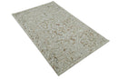 Brown and White Hand Hooked Wool Area Rug 5x8 Textured Looped Pile with Visual Depth