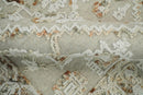 Brown and White Hand Hooked Wool Area Rug 5x8 Textured Looped Pile with Visual Depth
