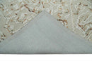 Brown and White Hand Hooked Wool Area Rug 5x8 Textured Looped Pile with Visual Depth