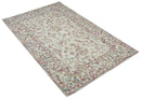 Hand Hooked 5x8 Pink and Beige Wool Textured Loop Area Rug | GAR12
