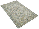 Hand Hooked 5x8 Silver and Blue Wool Textured Loop Area Rug | GAR5