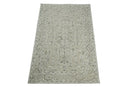 Hand Hooked 5x8 White and Gray Wool Textured Loop Area Rug | GAR9
