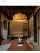 GobekUsa Hand-Knit Bamboo Pendant Ceiling Light