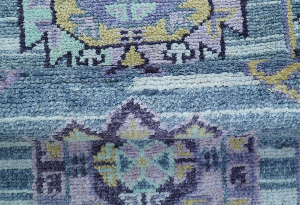 Gray Wool Hand Knotted Area Rug 2.6x8 Feet with Traditional Transitional Design Style, photo 7 of 9