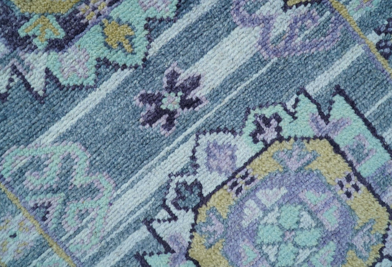 Gray Wool Hand Knotted Area Rug 2.6x8 Feet with Traditional Transitional Design Style, photo 6 of 9